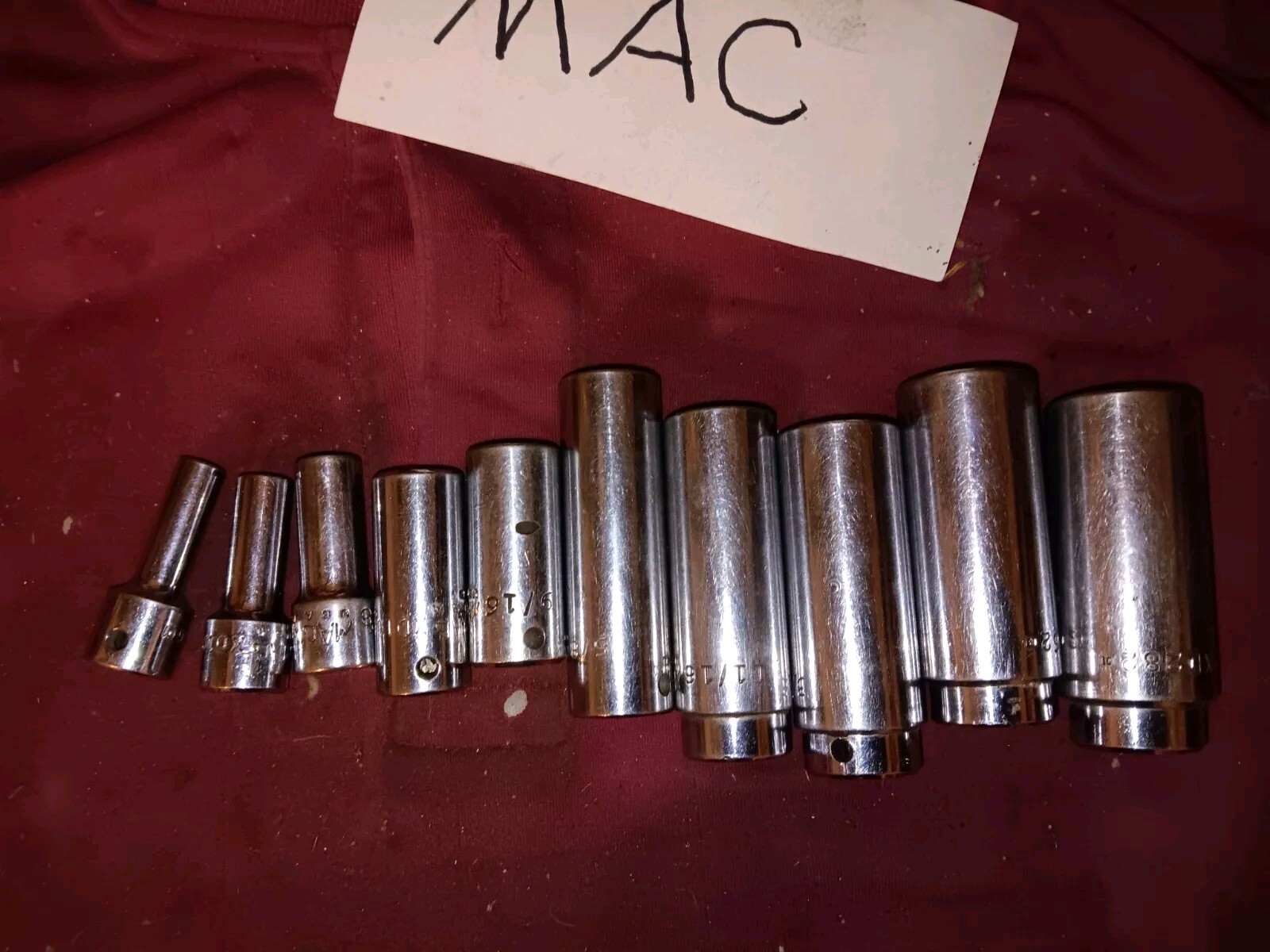 MAC 3/8″ Dr Deep Well Socket Set 10 Pcs 1/4″-7/8″