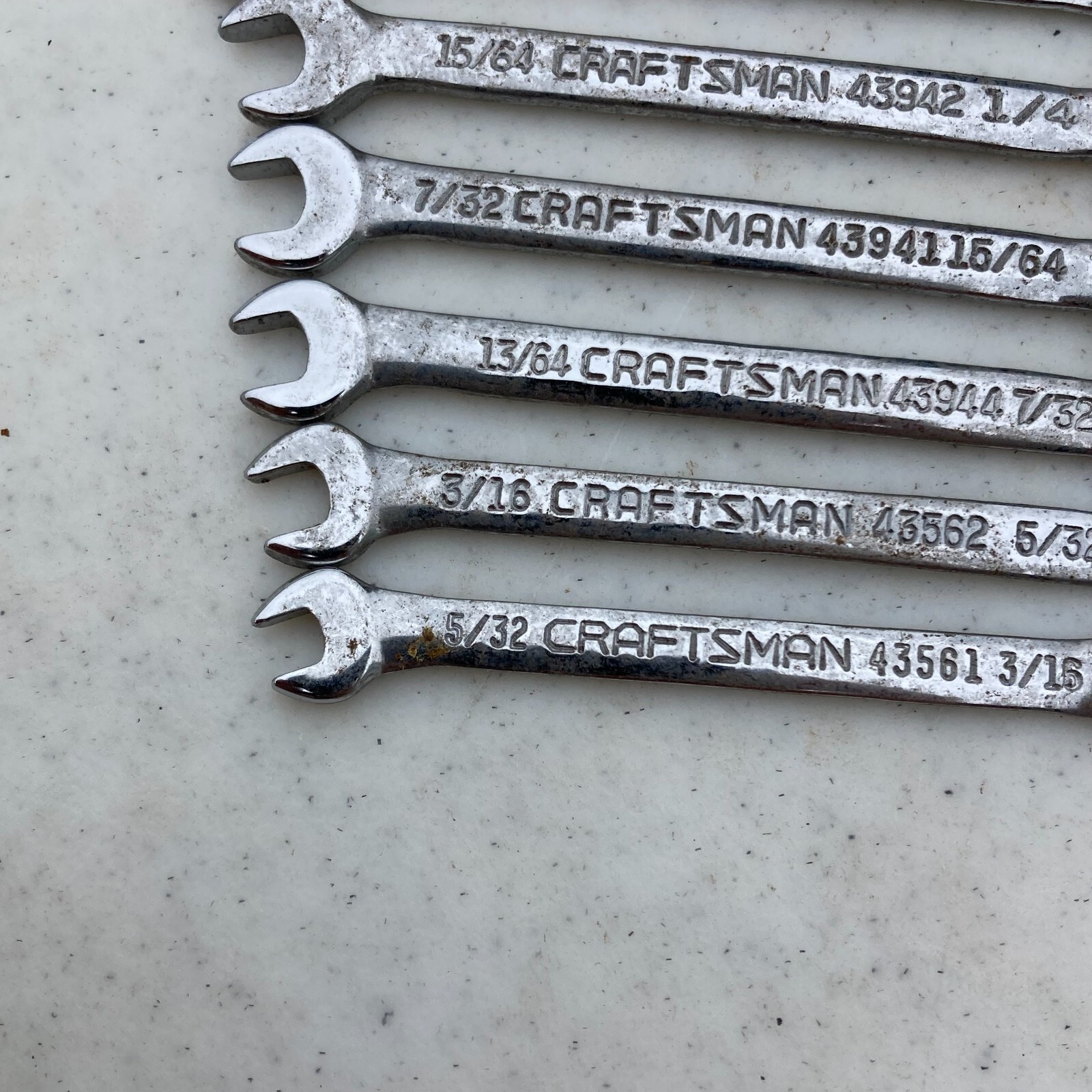 Craftsman SAE 8pc Ignition Wrench Set 13/64″ – 7/16″ 43941-43948 Vintage USA