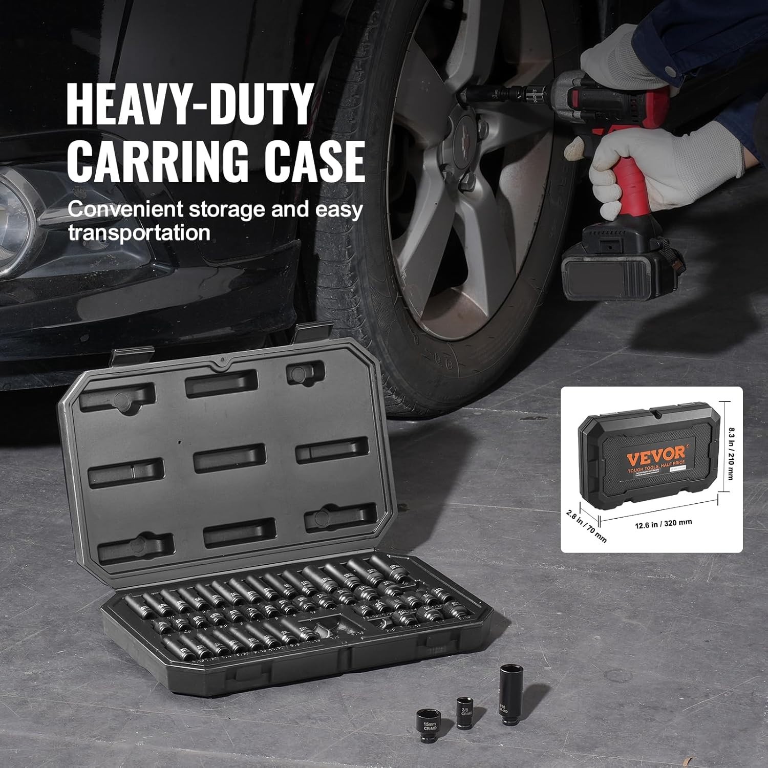 Easy-to-Read 48pc Drive Impact Socket Set – Cr-Mo Steel