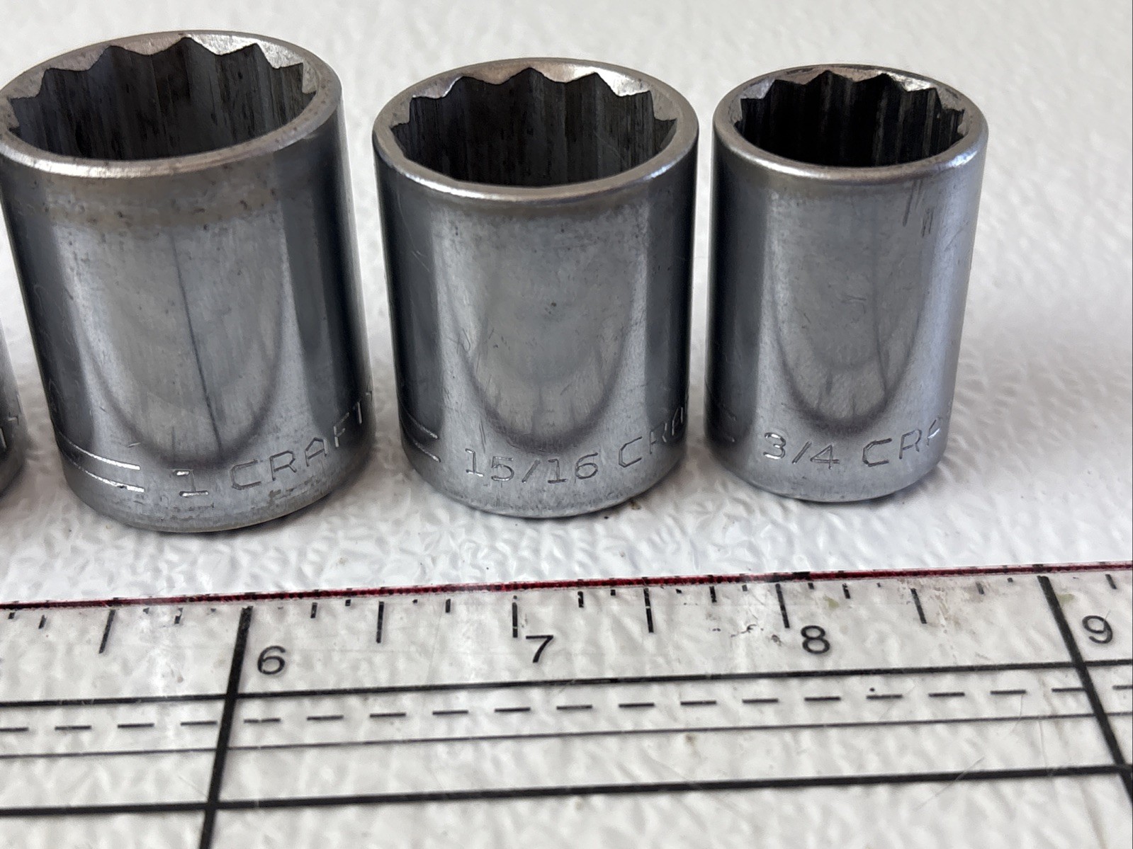 6 Craftsman 1/2″ Drive Sockets 3/4» to 1-1/4» =V= 12pt SAE Forged In USA