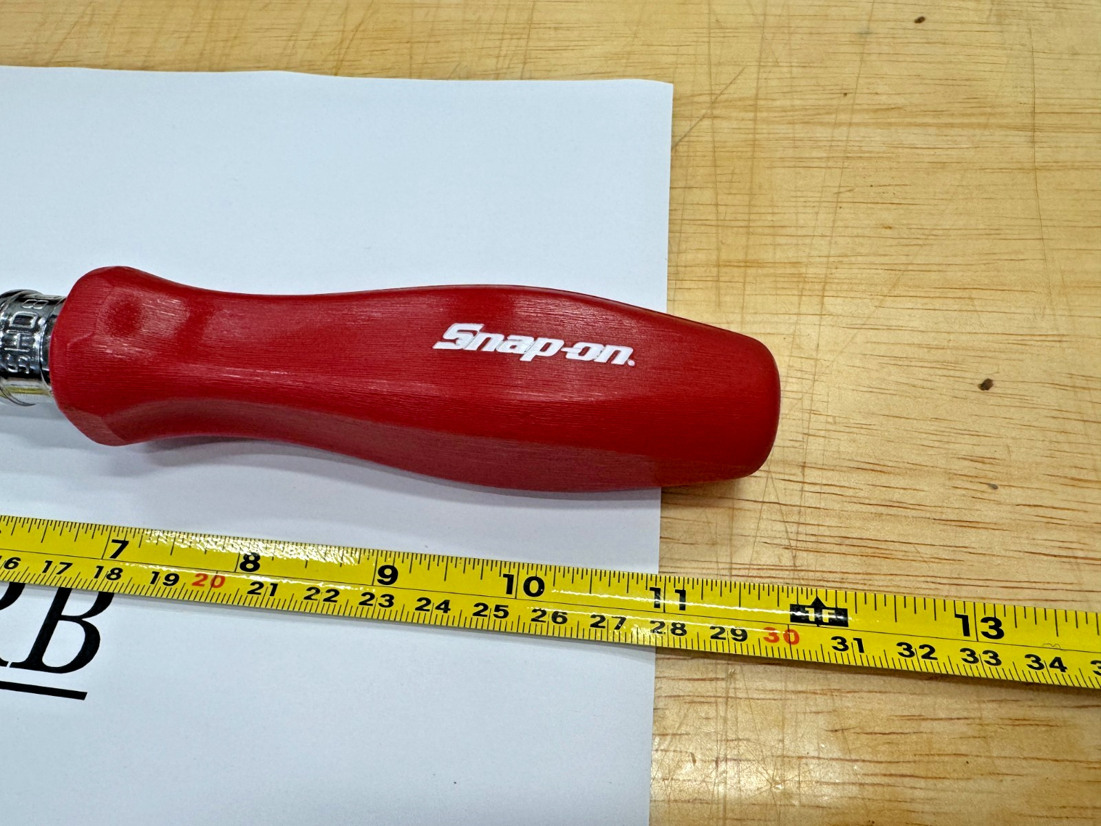 Snap-on Tools USA CLASSIC RED 1/2″ Drive Hard Grip Ratchet SHD80AR RARE NOS
