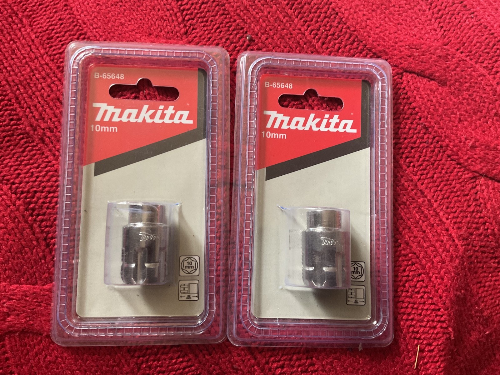 x2 – Pass Thru Socket 10mm – Genuine Makita Part – OEM No. B-65648 – New