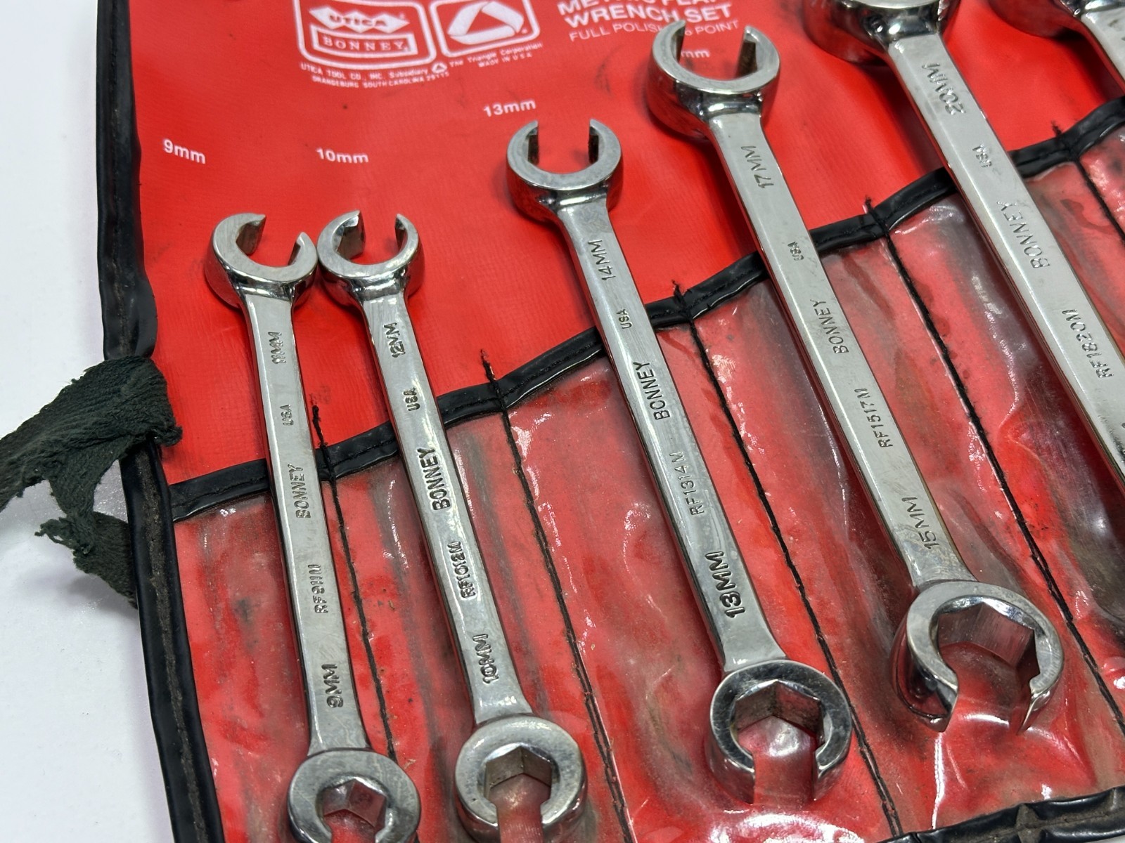 Bonney Tools USA 6pc Metric 9mm-21mm Flare Nut Line Wrench Set B-80753, Kit Bag