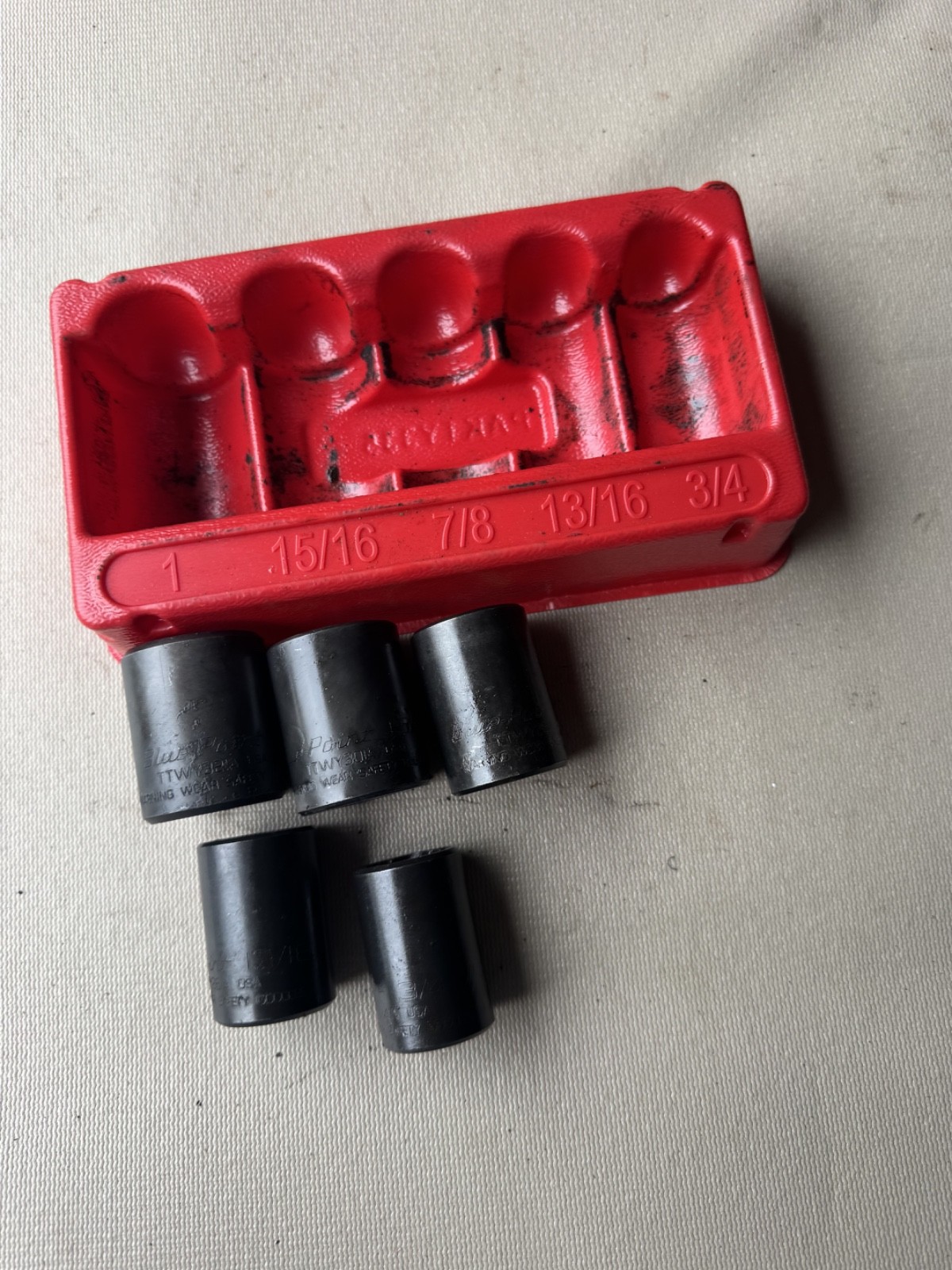 For Blue-point 305ttwya 3/4-1” Shallow Twist Impact Socket Set USED