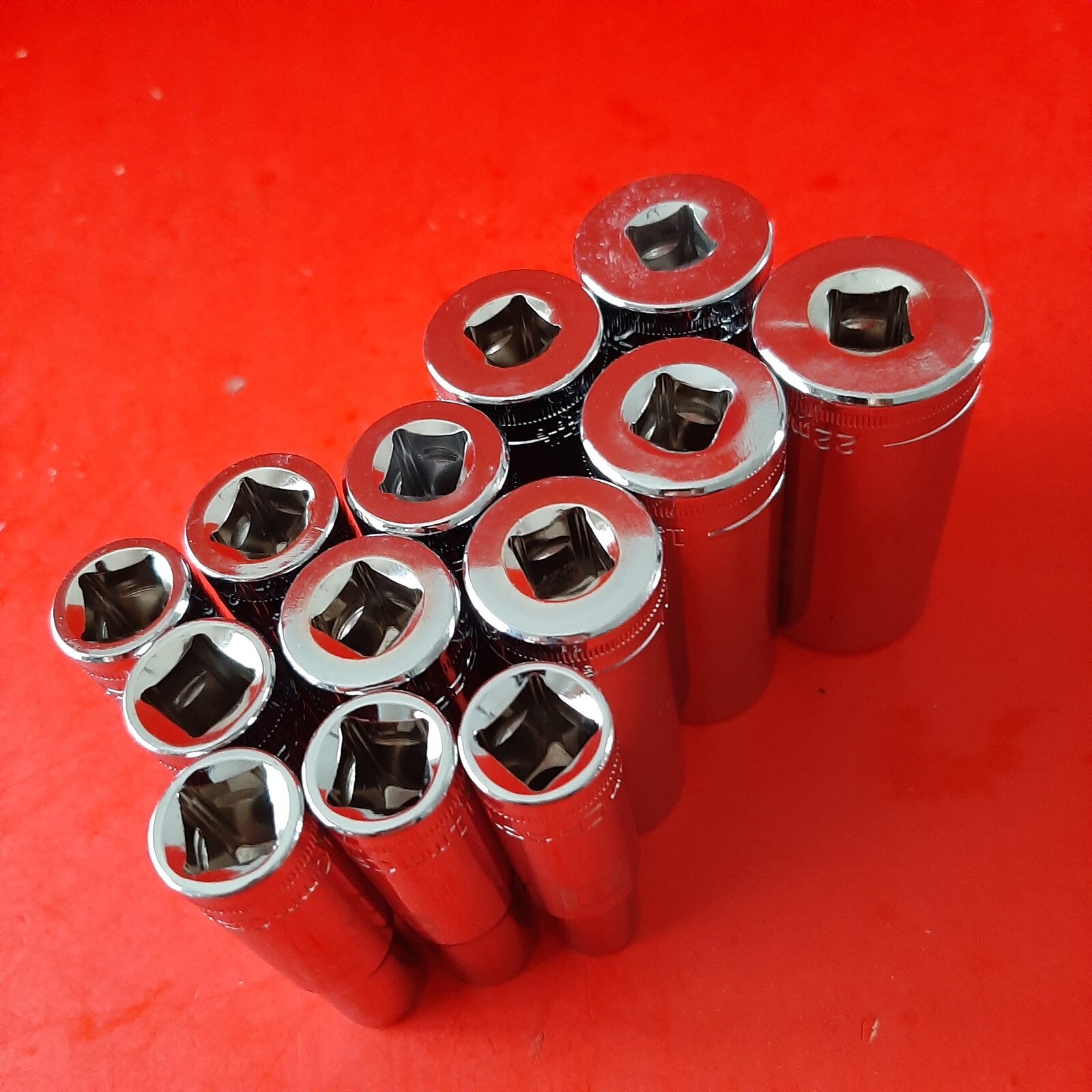 NEW CRAFTSMAN Easy Read 13 Piece 3/8 Dr 12pt DEEP METRIC Socket Set 9-19,21 22mm