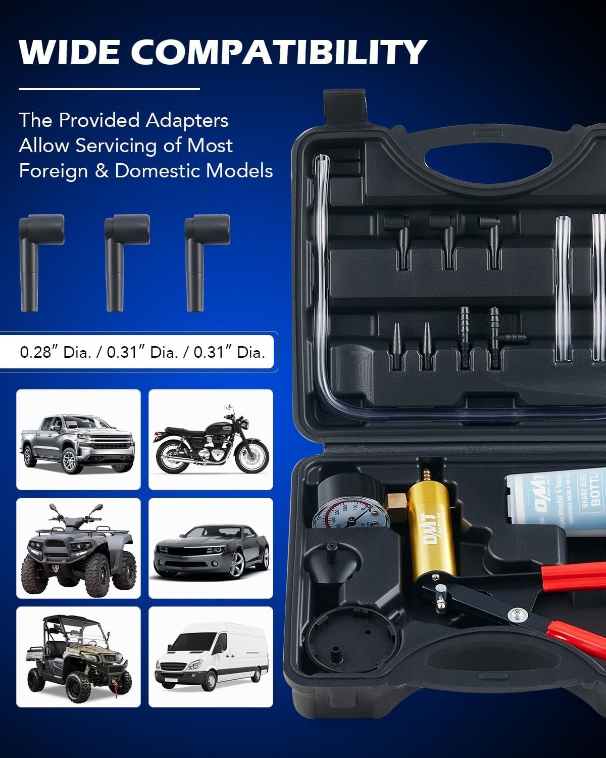 Efficient Brake Bleeder and Hand Vacuum Pump Kit – Perfect for Home Mechanics