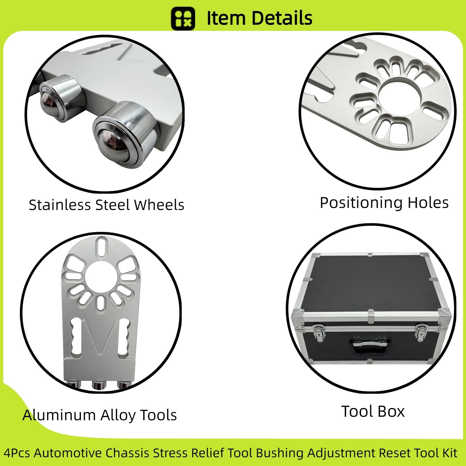 4Pcs Automotive Chassis Stress Relief Tool Bushing Adjustment Reset Tool