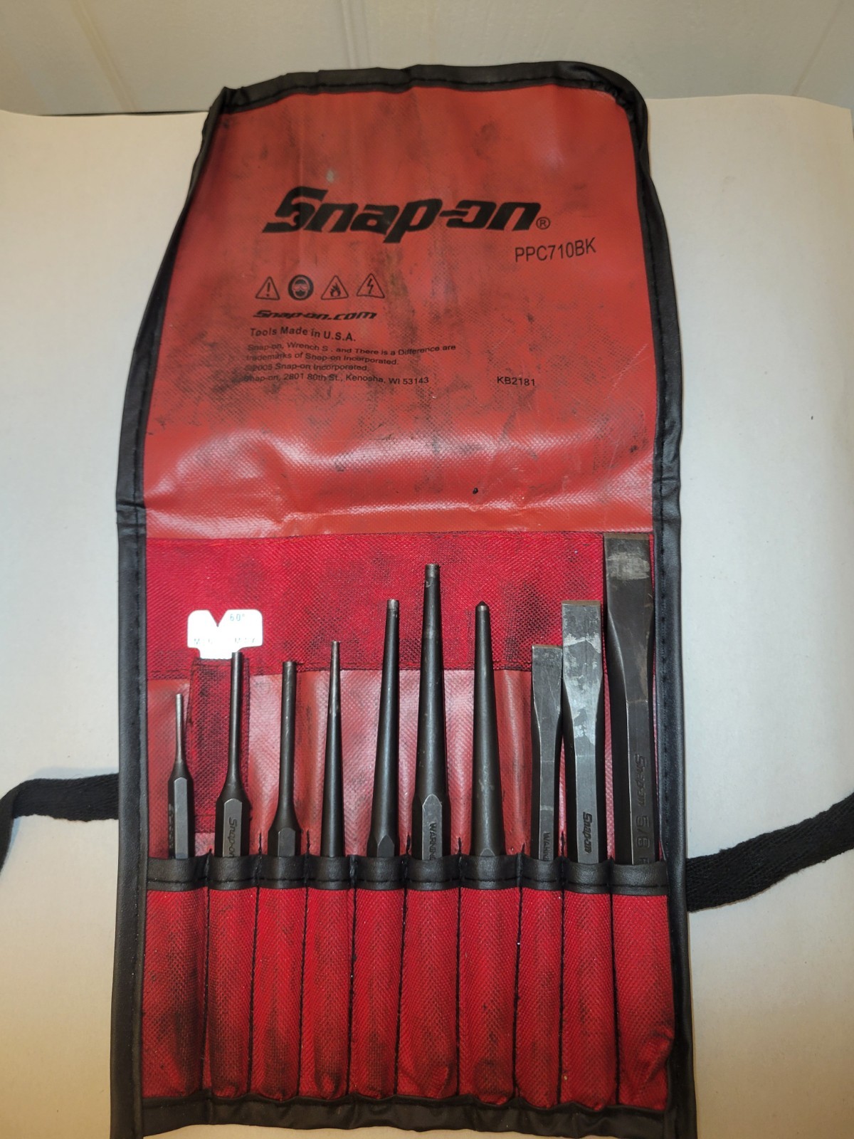 Snap On PPC710BK 11 pc Punch and Chisel Set