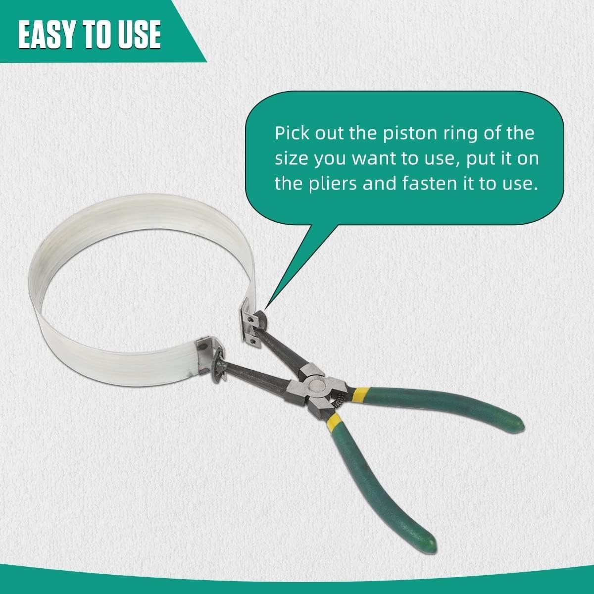 Piston Ring Compressor Tool With Pliers And 14 Rings (2.4″ – 5.7″),