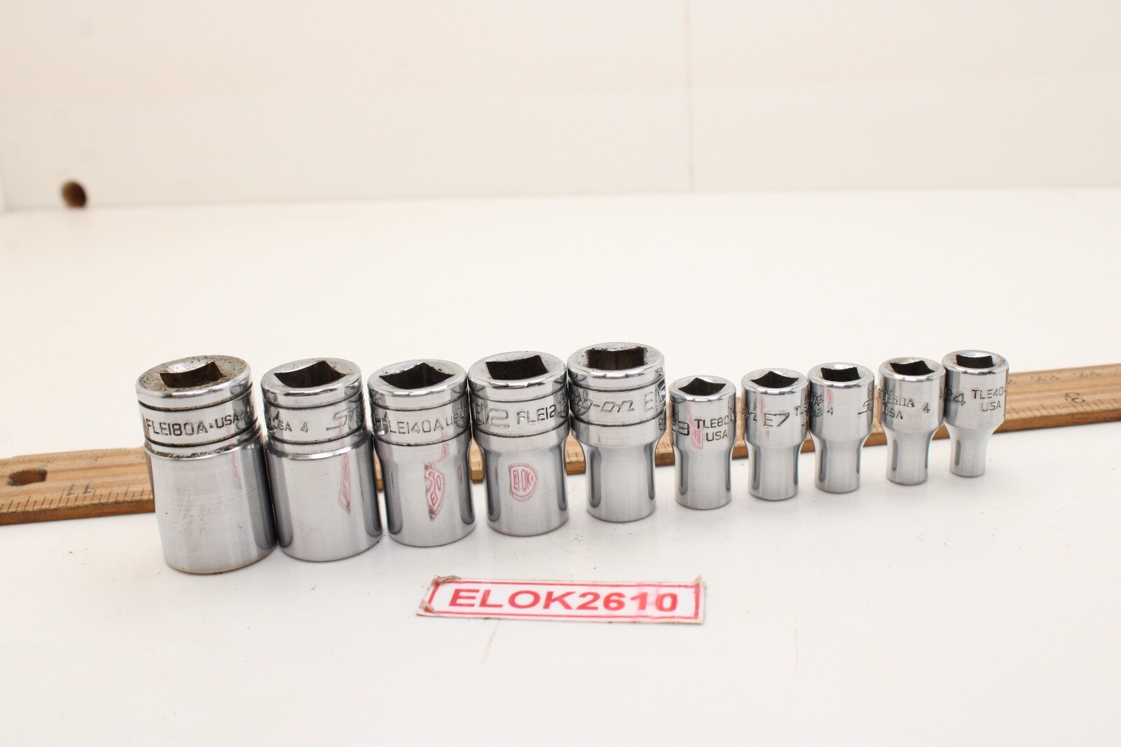 Snap-on FLE/TLE 10 Piece 1/4″ 3/8″ Drive Inverse Torx Socket Set Chrome USA