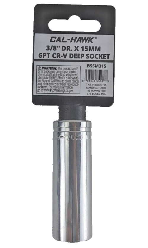 3/8″ DR. X 15 MM DEEP 63mm Length SOCKET 6 POINT Chrome-Vanadium CR-V MATERIAL