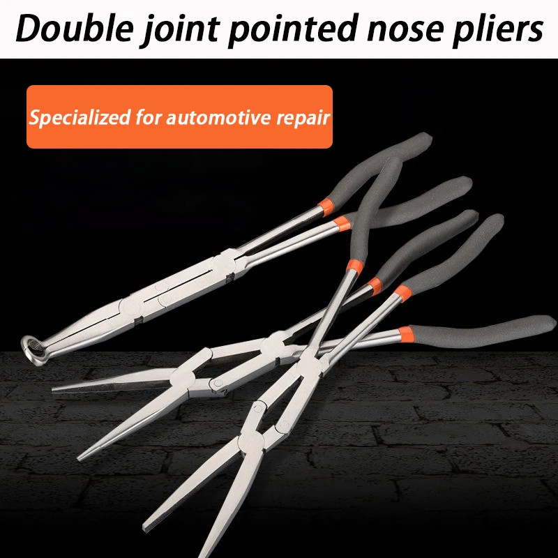 13 Inches Long Nose Pliers Professional Double Joint Flat Nose Pliers Tools