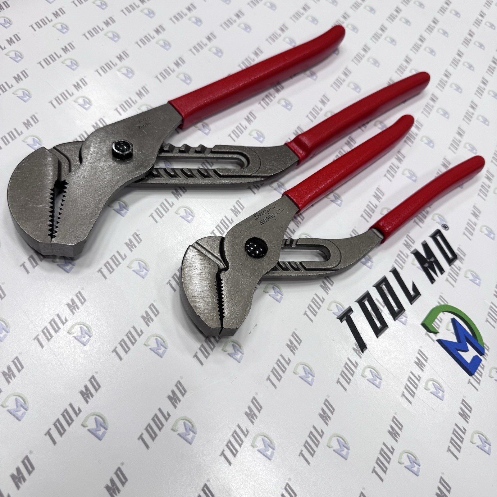Snap-on Tools USA NEW 2pc RED Adjustable Joint Channel Pliers Set AWP120 AWP160