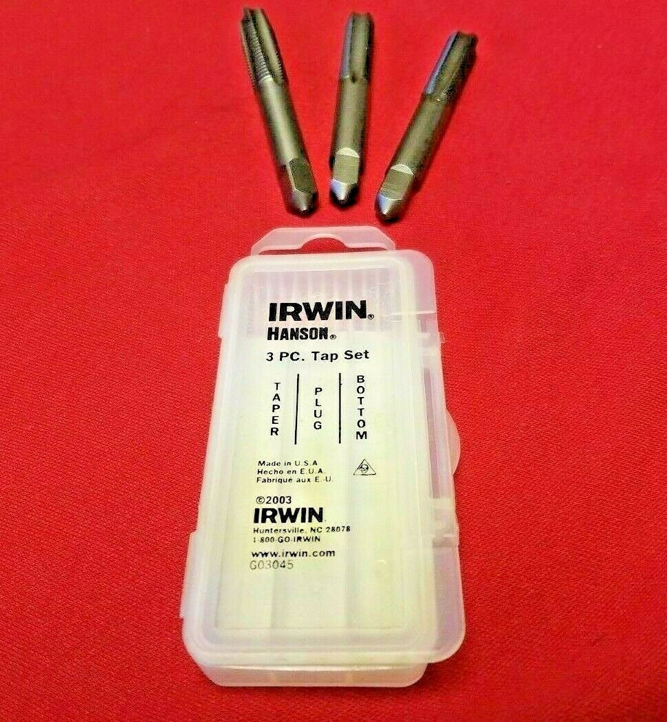M10 x 1.25 Tap Set Irwin 2739 3PC USA Hanson Carbon Steel 10mm