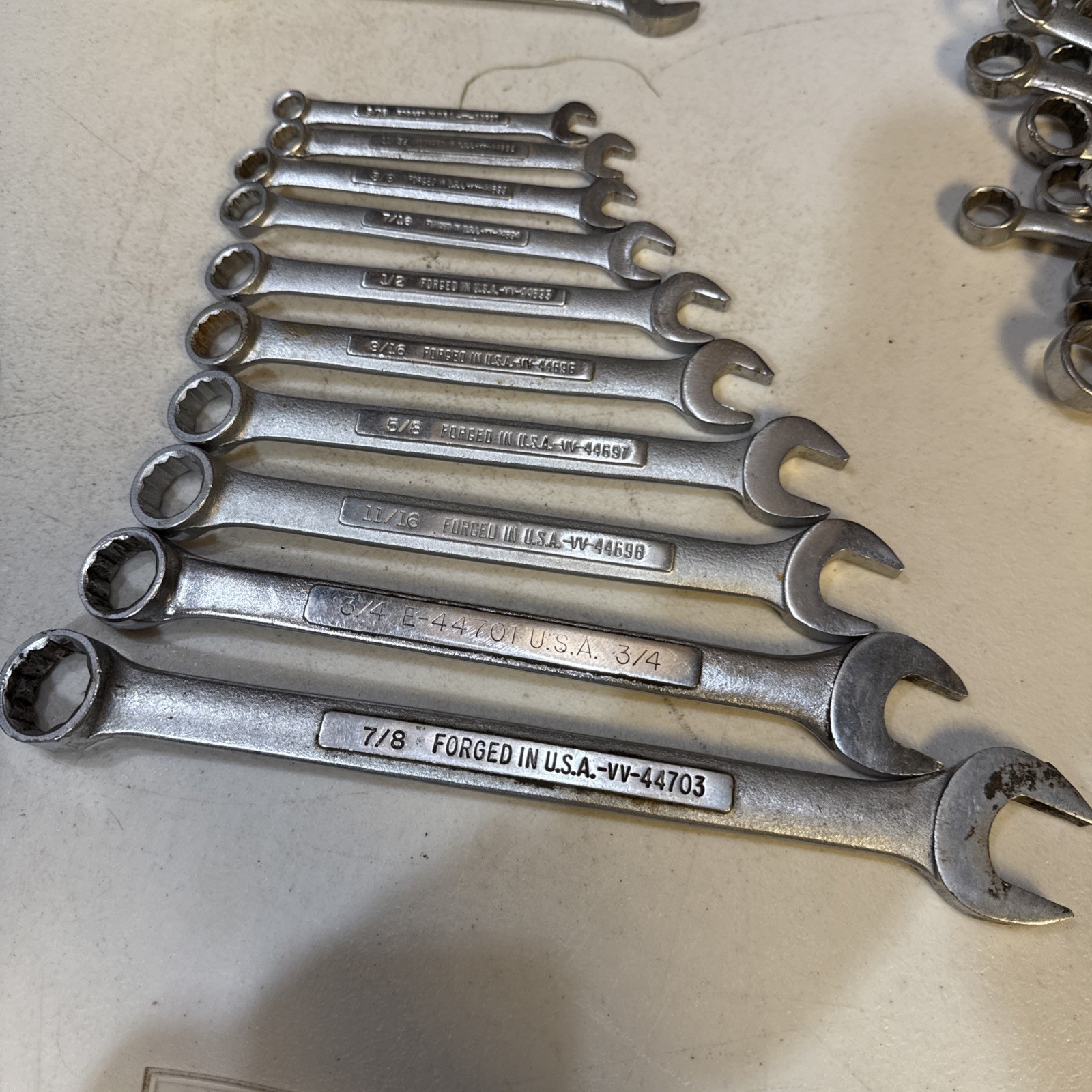 USA Made Craftsman 10 piece SAE Combination Wrench Set -VV- 7/8” To 5/16”