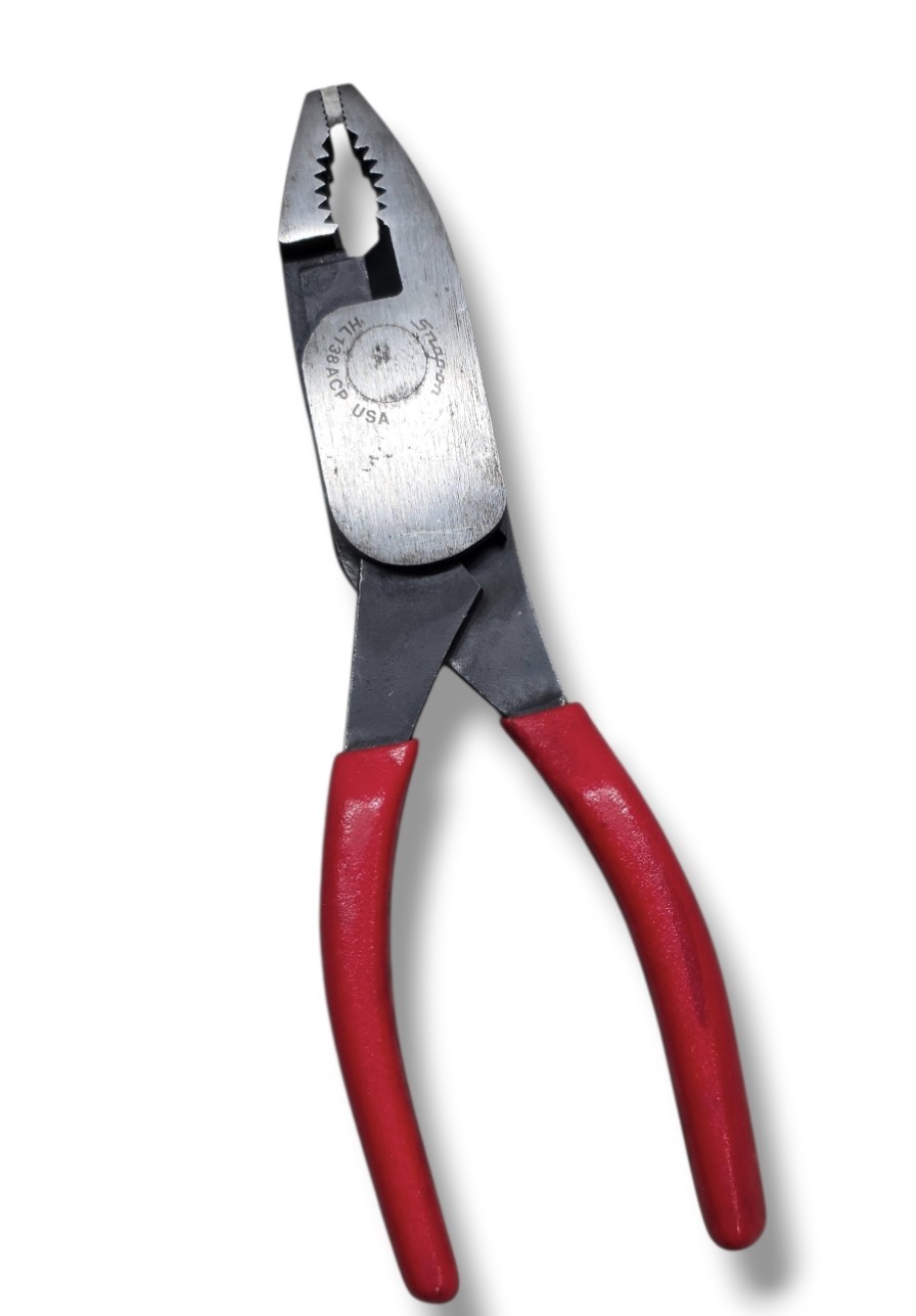 Snap-on Tools HL138ACP8″ High Leverage Combination Pliers Cutters Red USA