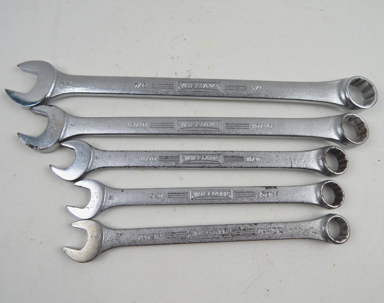 Vintage Williams Superrench SAE 12pt Combination Wrench Set Lot 5 Pieces