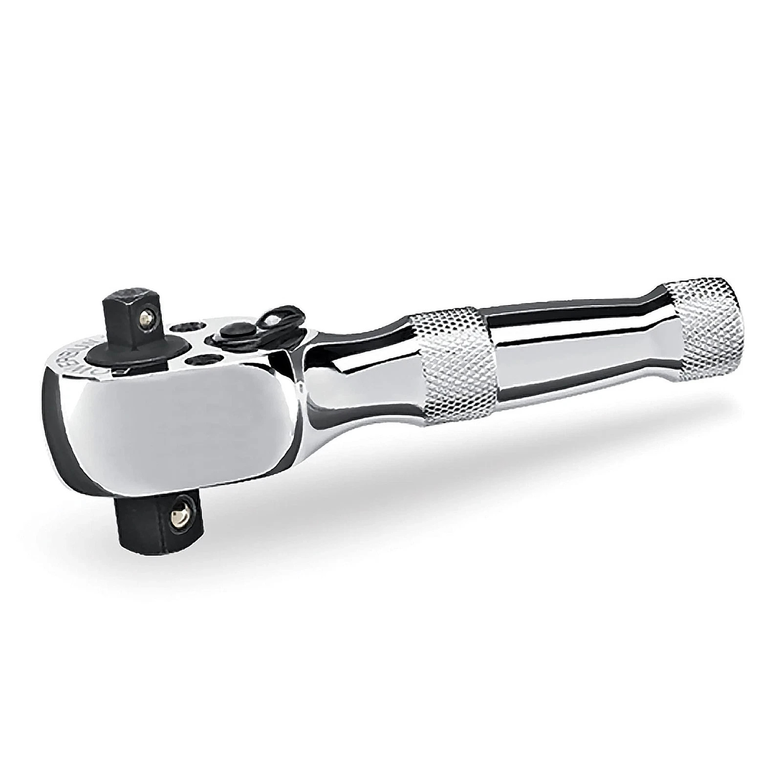 Powerbuilt Stubby Ratchet, Dual Head Ratchet, 1/4 Inch and 3/8 Inch Drive, Re…