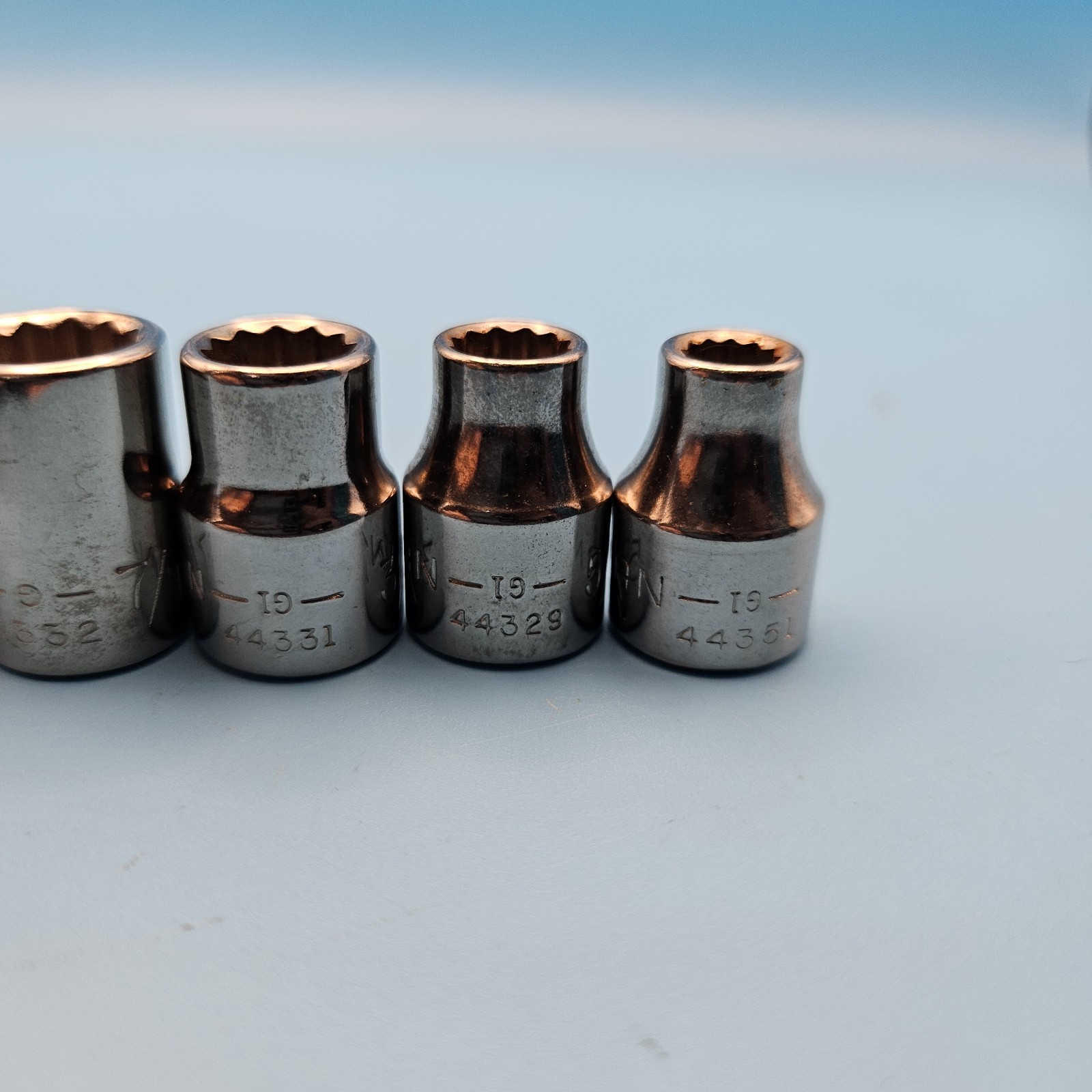 Craftsman 3/8” Drive 9pc, 12pt SAE Shallow Socket Set 1/4” – 3/4″ VTG USA G & G1