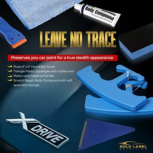 Car Emblem Removal Tool Kit – Logo Remover, Scratch Repair Compound & Sponge