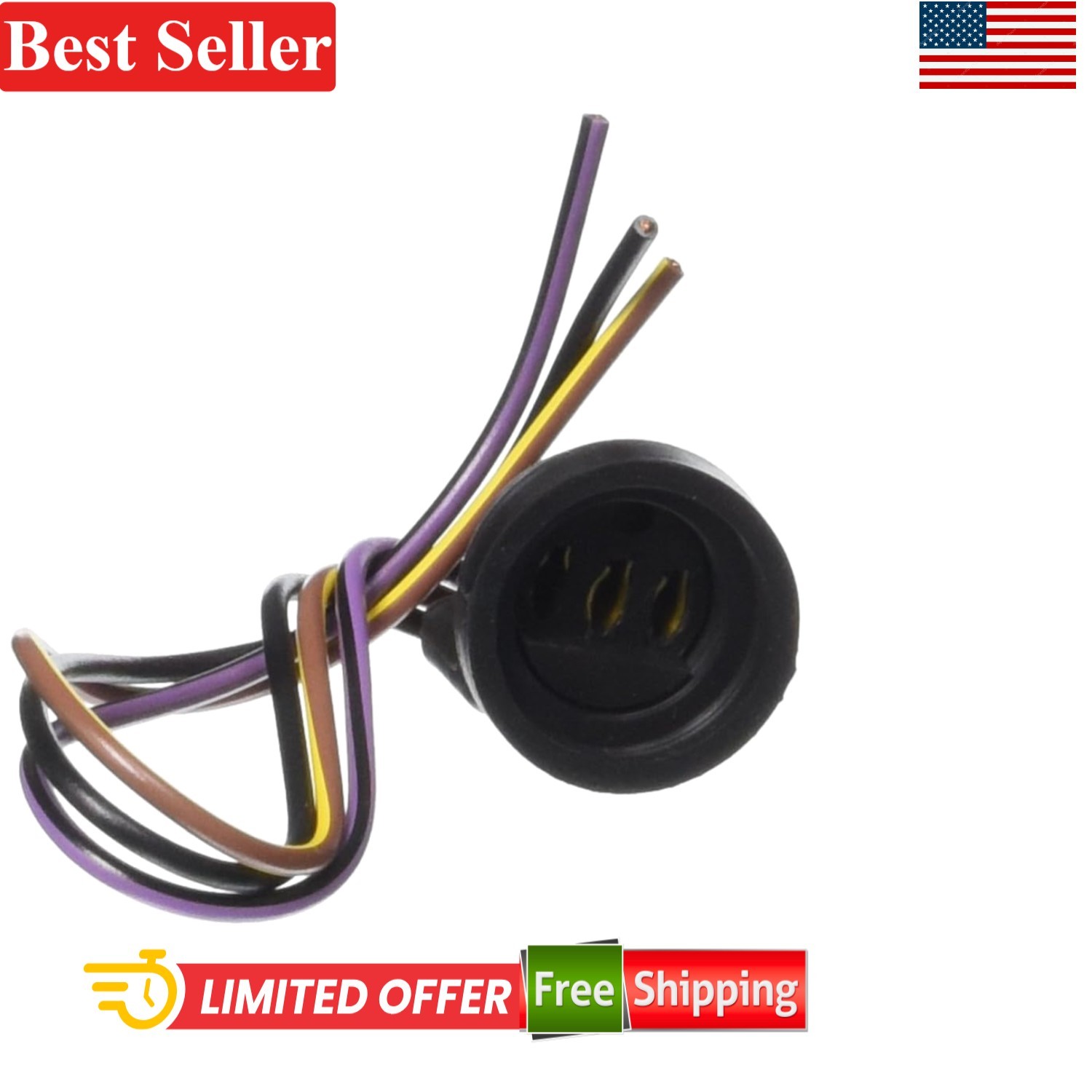Pigtail Socket Assorted One Size Electrical Connector 2.4 Inch