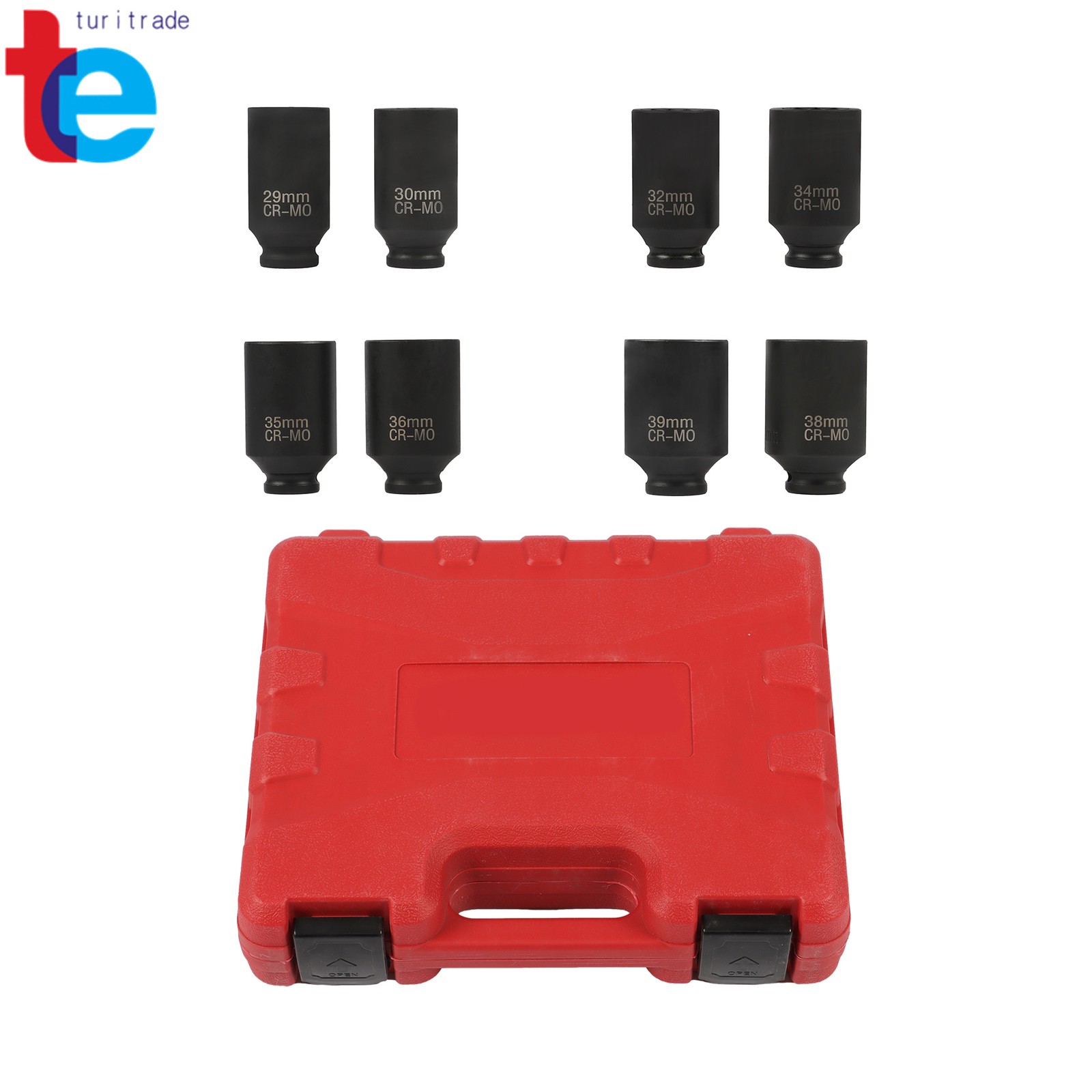 8Pc Axle Nut Socket Set 12 Point 1/2″ Drive 29-39mm for Toyota BMW Mercedes-Benz