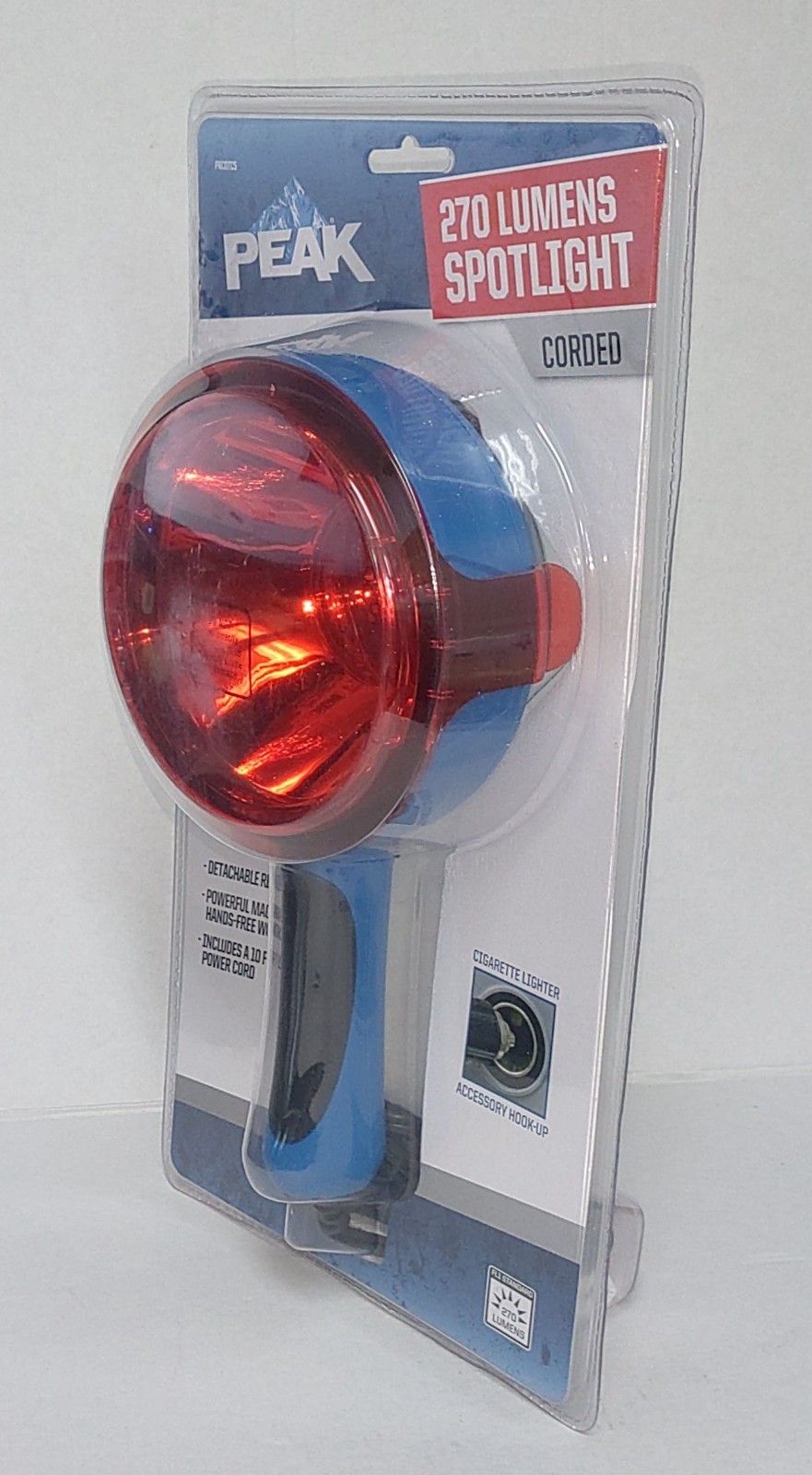 Peak 270 Lumens Spotlight Detachable Red Lens Corded PKC0TC5 Brand New