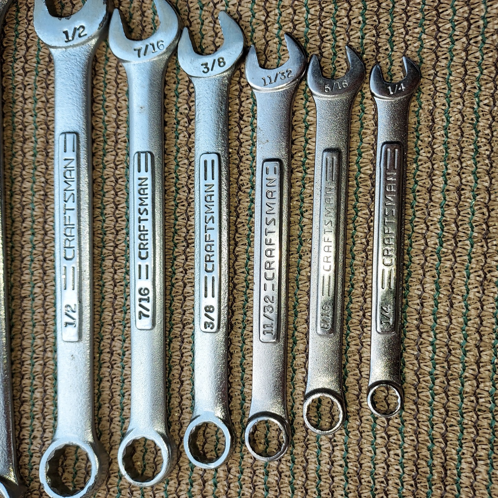 Vtg Craftsman 10 piece SAE combination wrench set 1/4″-13/16″ USA made -VA-VV-V