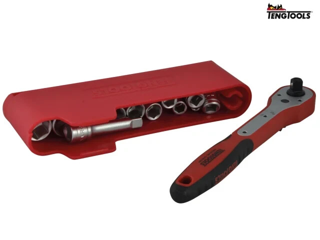 Teng Tools M31413N1 Ratchet Socket Extension Bar Set 1/4»D Compact Storage