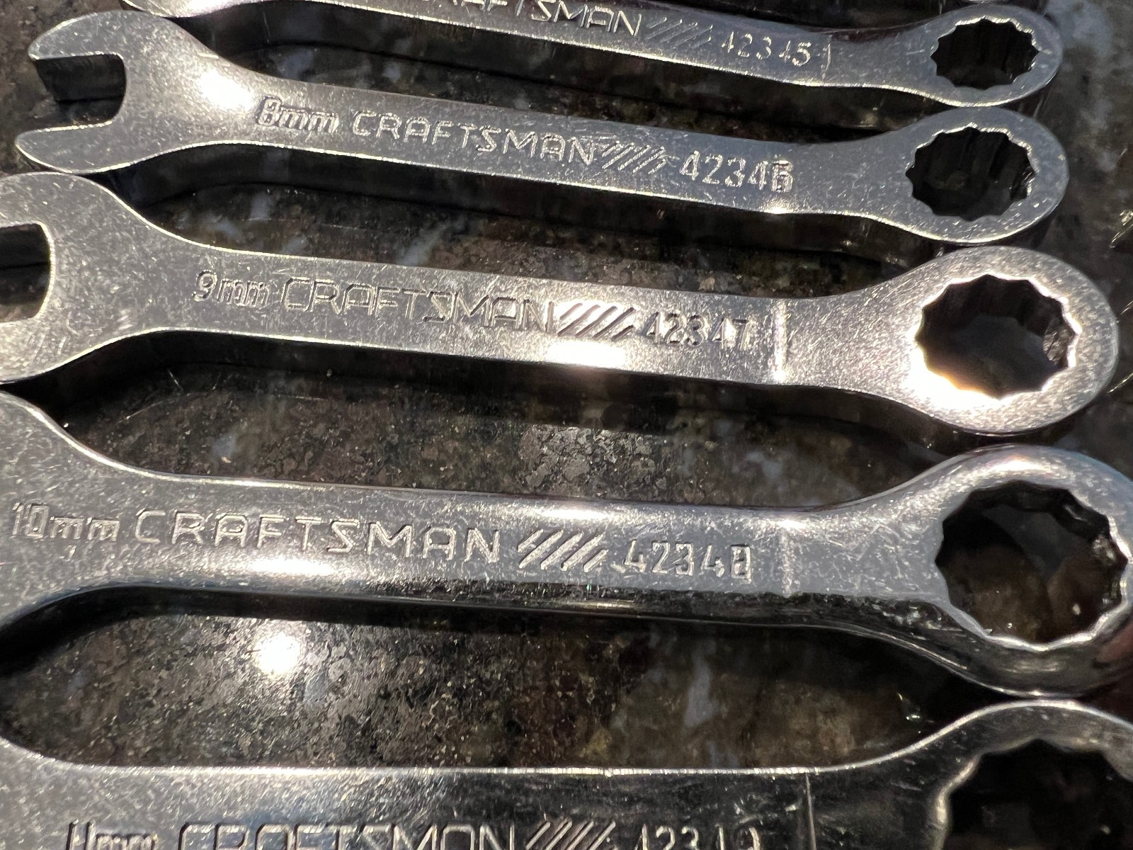 16 Pc Craftsman Stubby Midget Combo Wrench Set SAE 42320-29 Metric 42340-49
