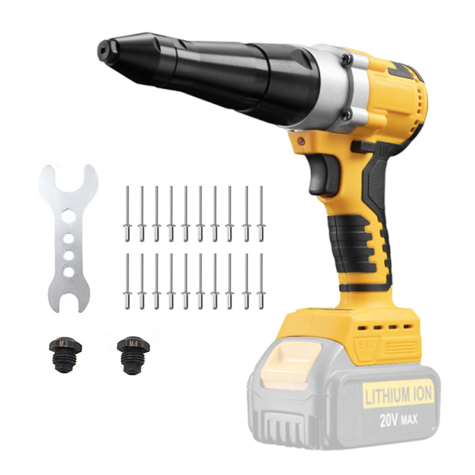 Cordless Rivet Gun Dewalt 20V Brushless Electric Riveter Tool 1/8″ 5/32″ 3/16″
