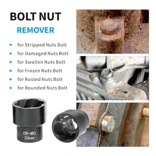 22pcs Metric Bolt Nut Extractor Set 8-27mm, Impact Lug Removal Tool Kit, Strippe