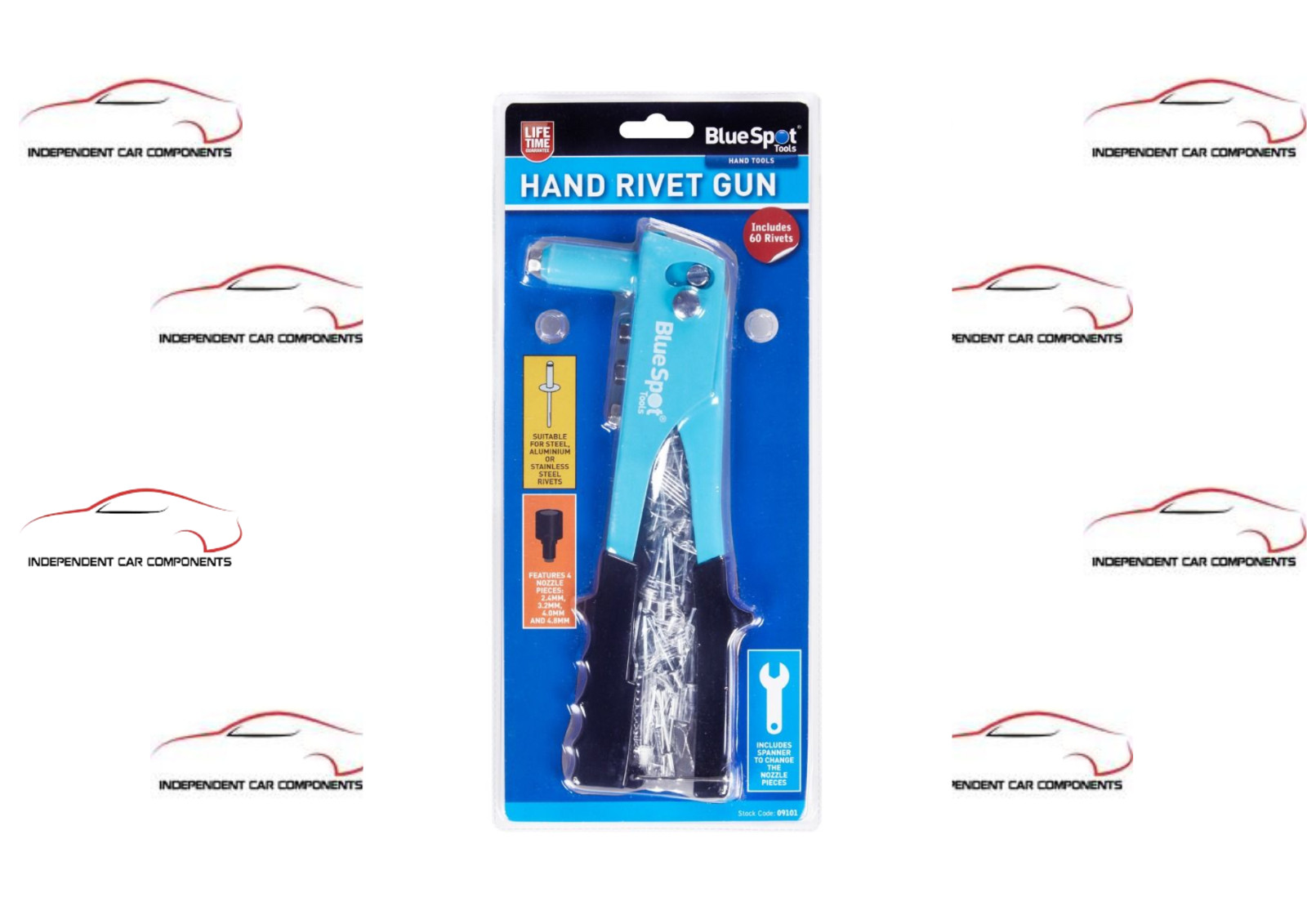 09101 – BLUE SPOT TOOLS HAND RIVET GUN WITH RIVETS