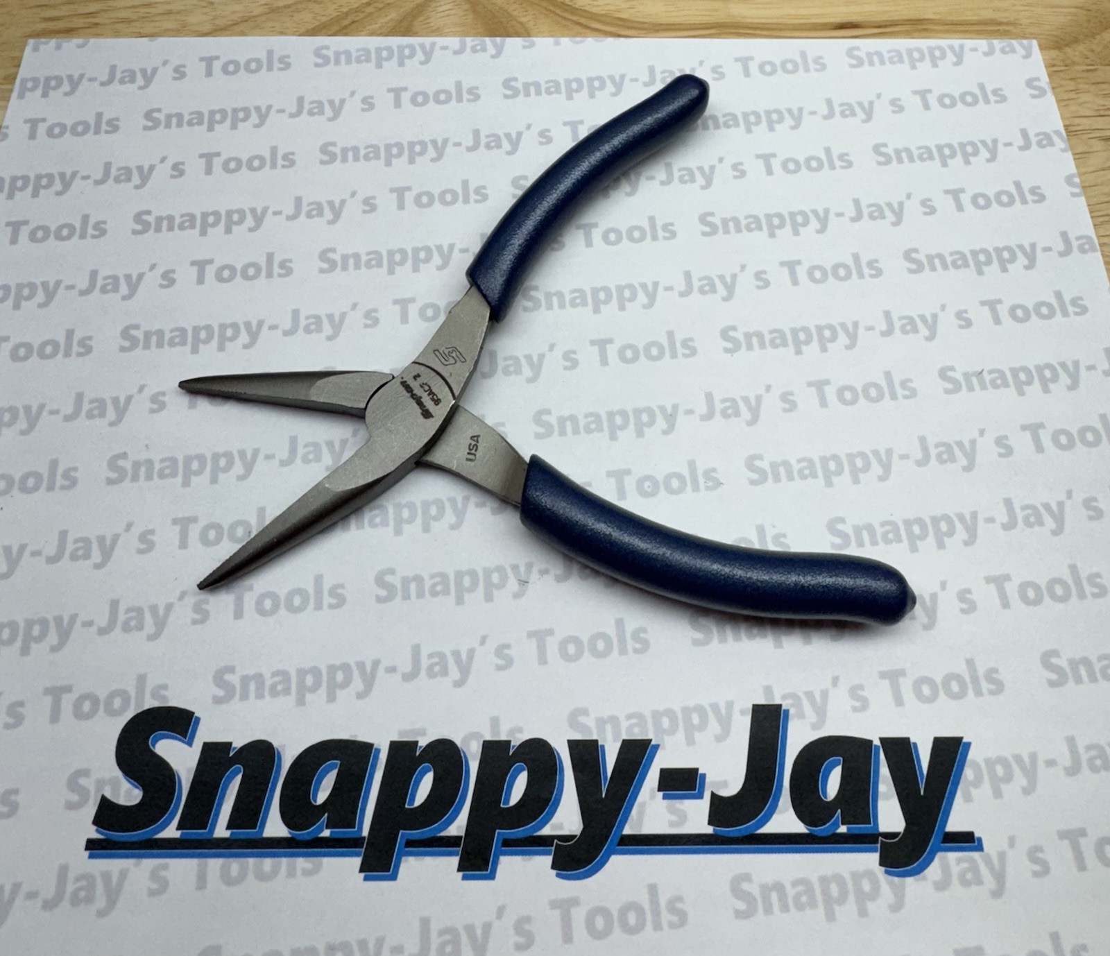 Snap-on Tools USA NEW POWER BLUE 6″ Soft Grip Needle Nose Pliers 95ACFMB