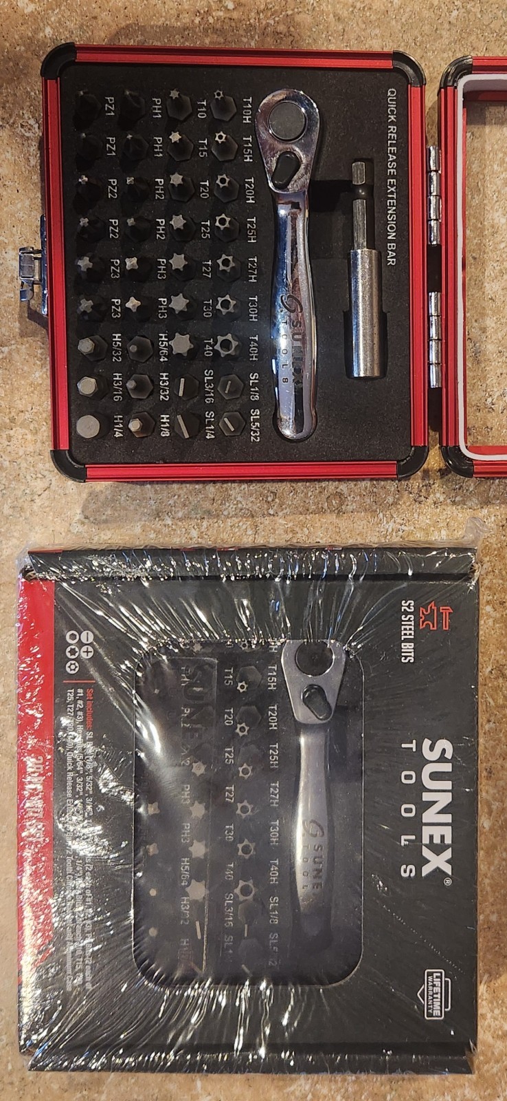 SUNEX TOOLS 9726 Mini Ratchet and Bit Set Durable Aluminum Case (38-Piece)