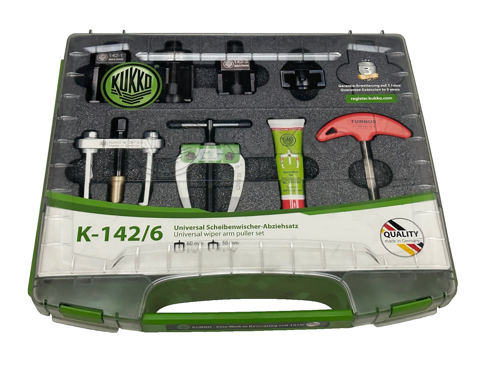 Kukko 10 Piece Manuel Universal Wiper Arm Puller Set K-142/6 GERMANY w/ Case NEW