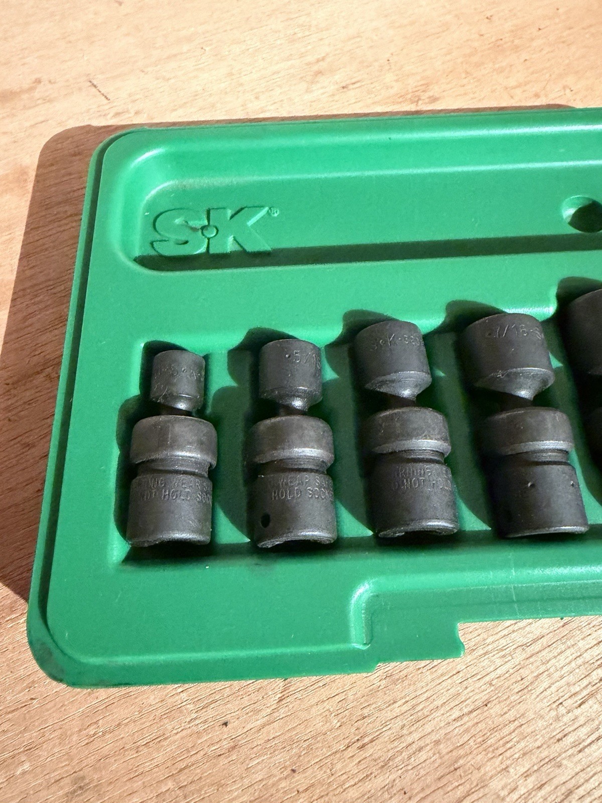 SK Tools 6 Piece 1/4” Impact Swivel Socket Set – 1/4 – 9/16 – 32308 – 32318 USA