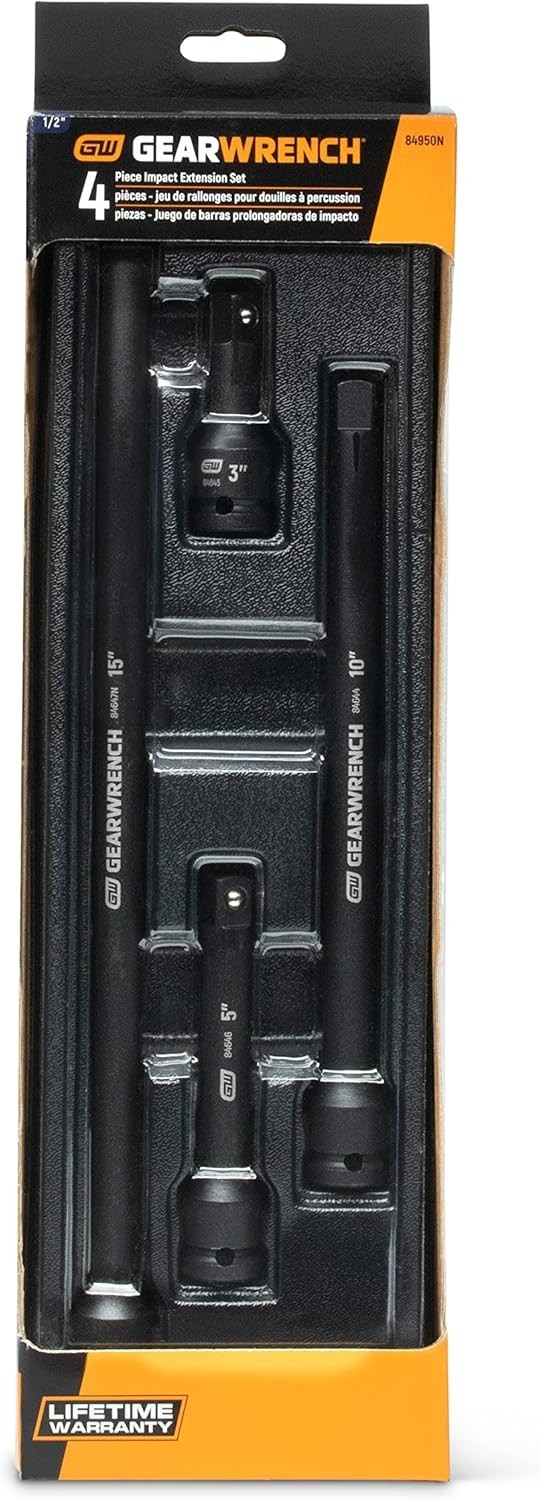 Pro 1/2″ Drive Impact Extension Set 4pc – Chrome Moly, Manganese Phosphate