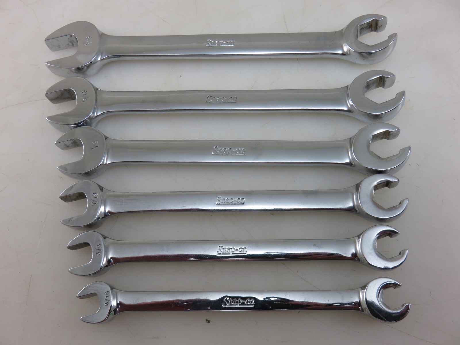 Snap-On RXS Series SAE Flare Nut Open End Wrench 6pc Set 5/16″-5/8″ Vintage