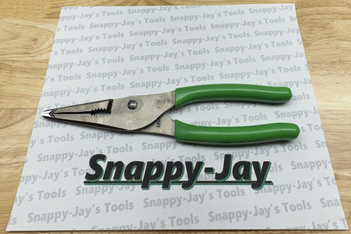 Snap-on Tools USA NEW GREEN 9″ Talon Grip Long Nose Slip Joint Pliers LN47ACF