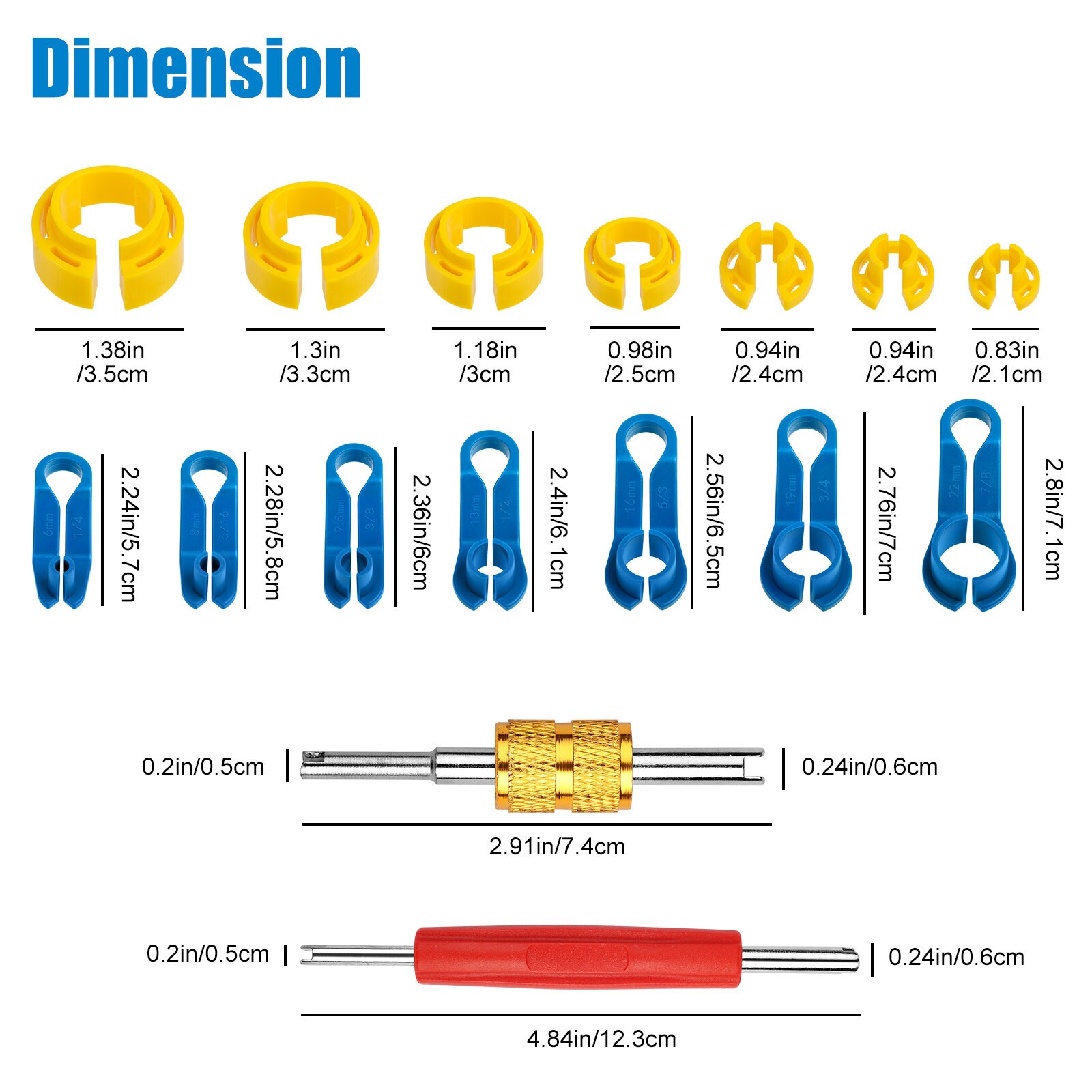 16PCS AC Fuel Line Quick Disconnect Tools w/Box Set 7 Size Car Removal Tool Kit