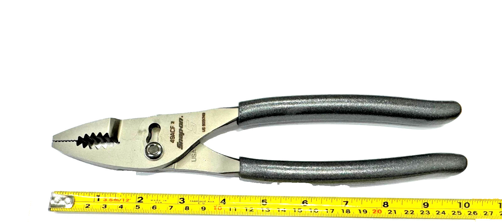 Snap-on Tools DARK TITANIUM Soft Grip 9″ HD Slip Joint Pliers 49ACFDT USA NEW
