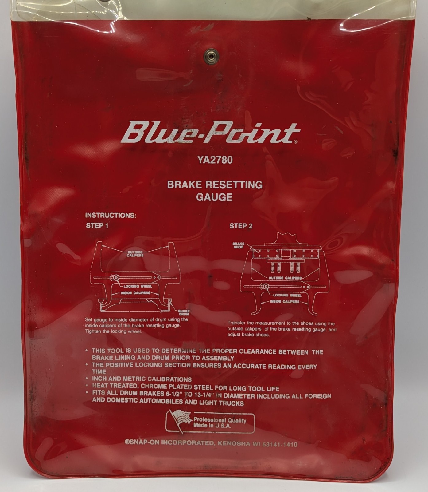 Blue Point Brake Resetting Gauge Gage with Pouch YA2780