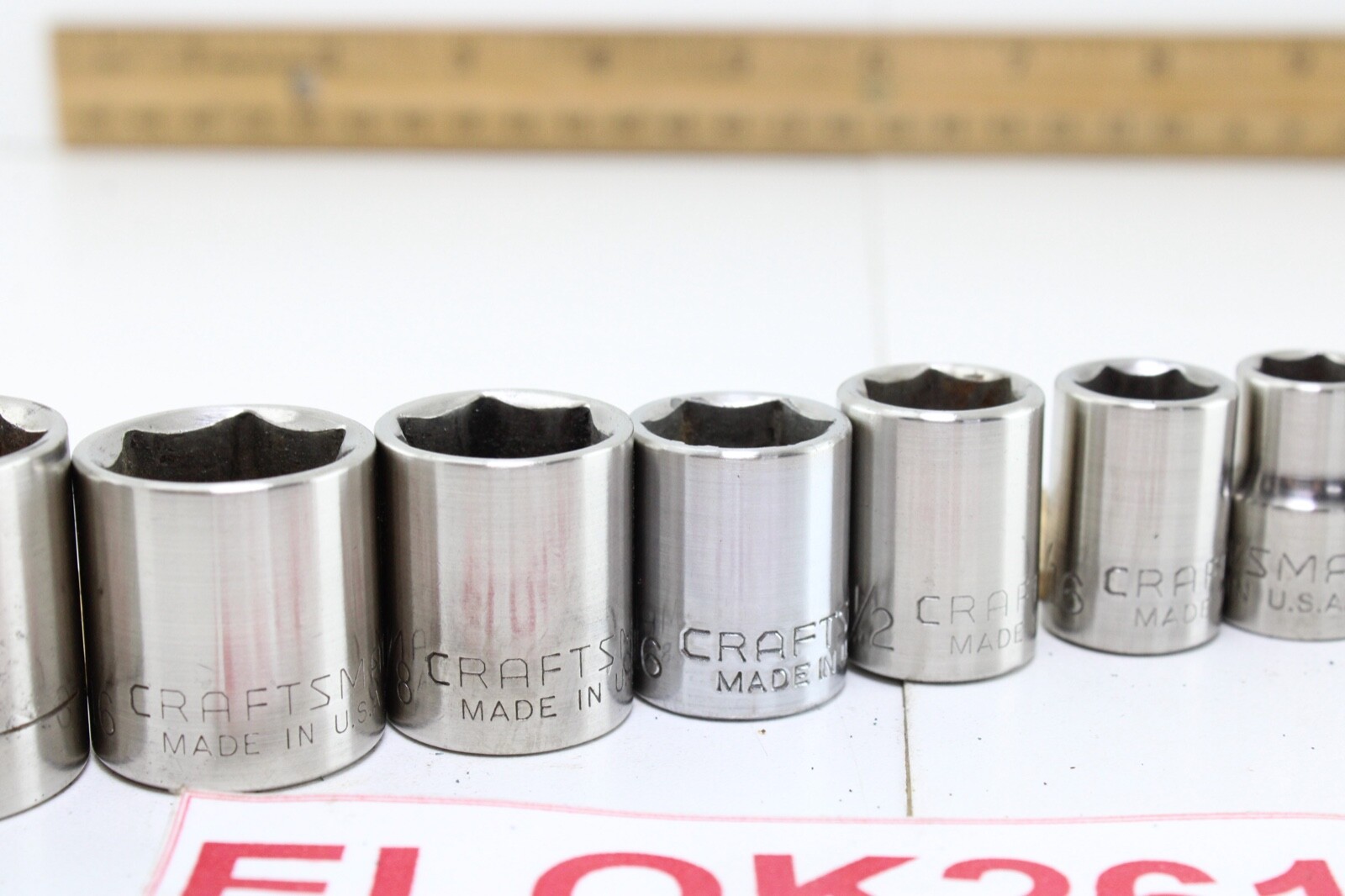 Craftsman G430 Series 5/16″-13/16″3/8” Drive 6 Point 9 Piece SAE Socket Set USA