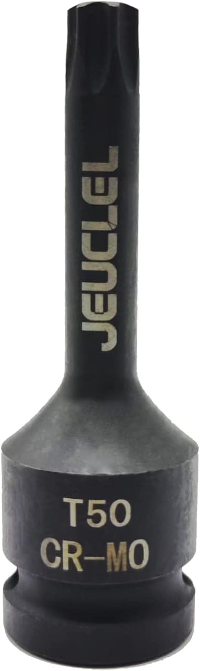 T50 Torx Star 6 Point Impact Bit Socket, 1/2-Inch Square Drive 3-Inch