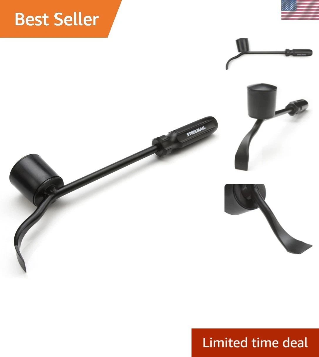 Durable Hubcap Removal Tool for Mechanics – Steel Construction & Rubber Hammer