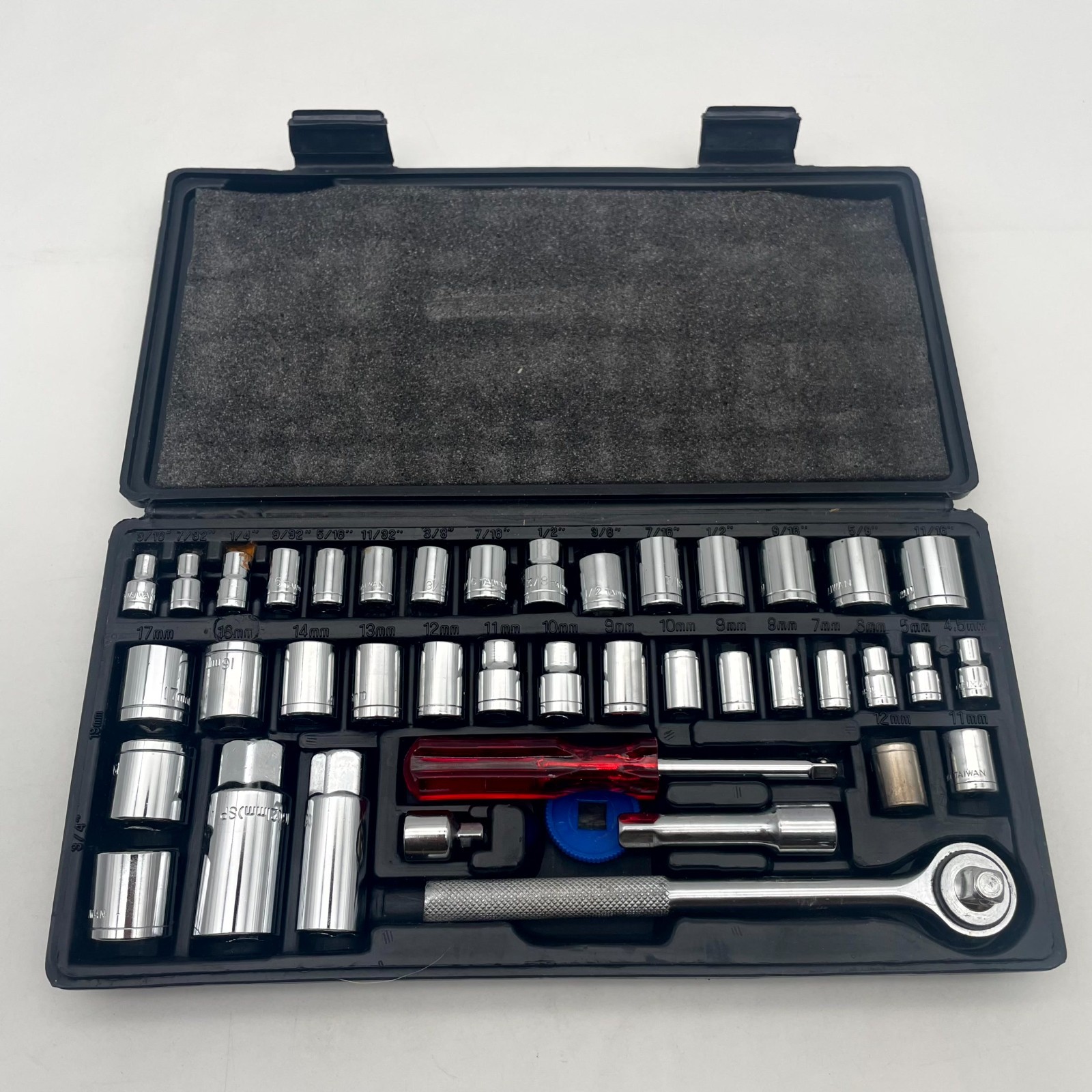 SAE Metric Multi Purpose Socket Set Chrome Vanadium with Carrying Case (40-Pcs)