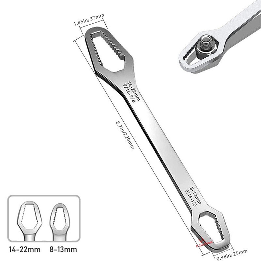 Spanner Wrench Silver Torx Adjustable Double Head Lightweight.Portable