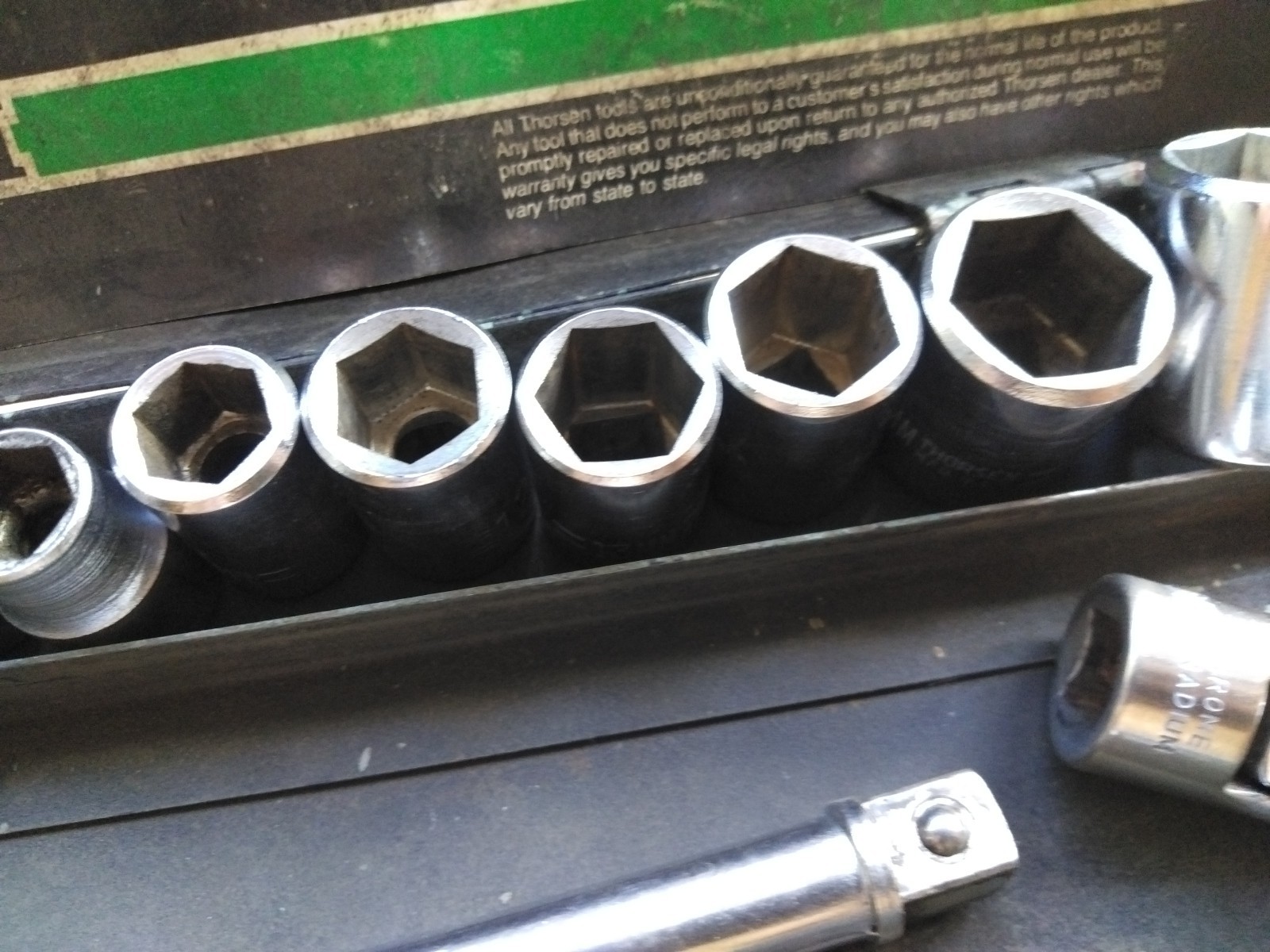 Vintage Thorsen M3813 Piece 3/8″ Metric Socket Set Metal Case Ratchet