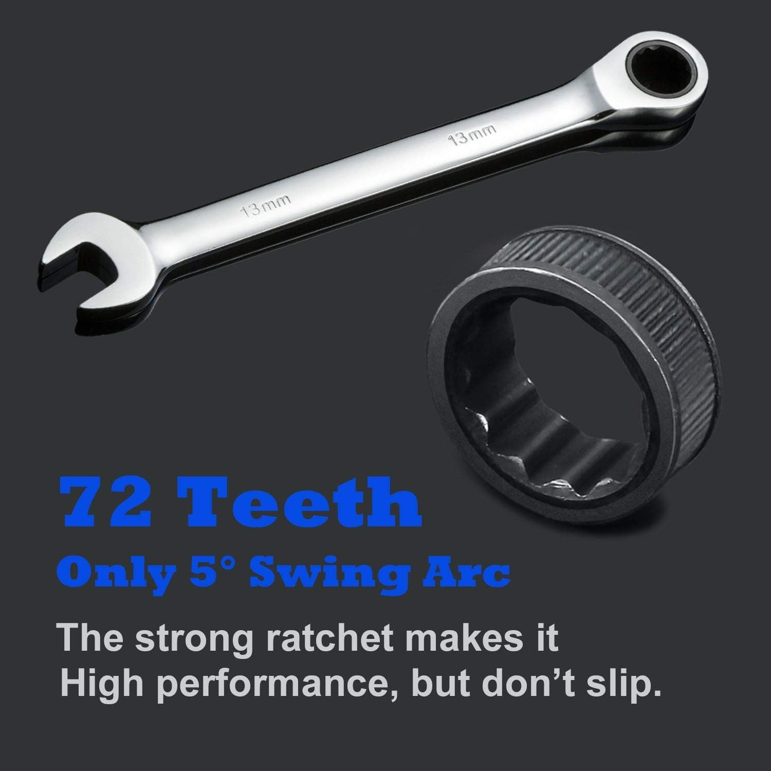 Versatile 12-Piece Metric Ratchet Wrench Set with Anti-Corrosion Finish Included